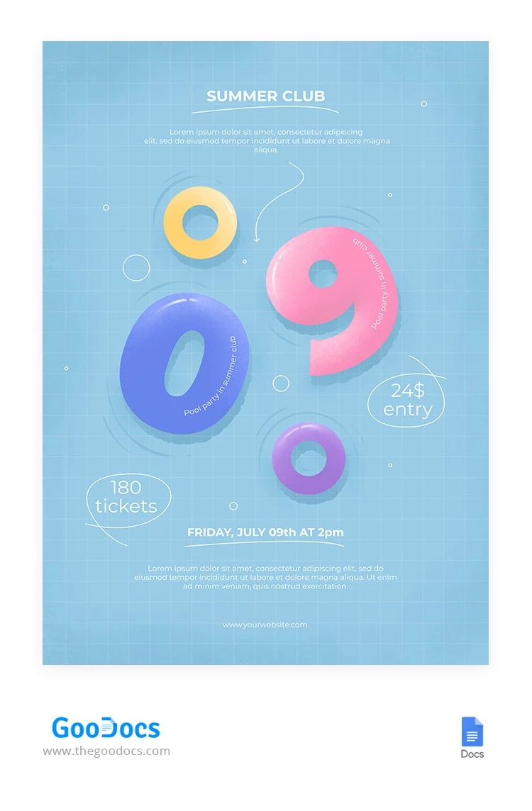 Coole Pool-Party-Flyer - free Google Docs Template - 10064817