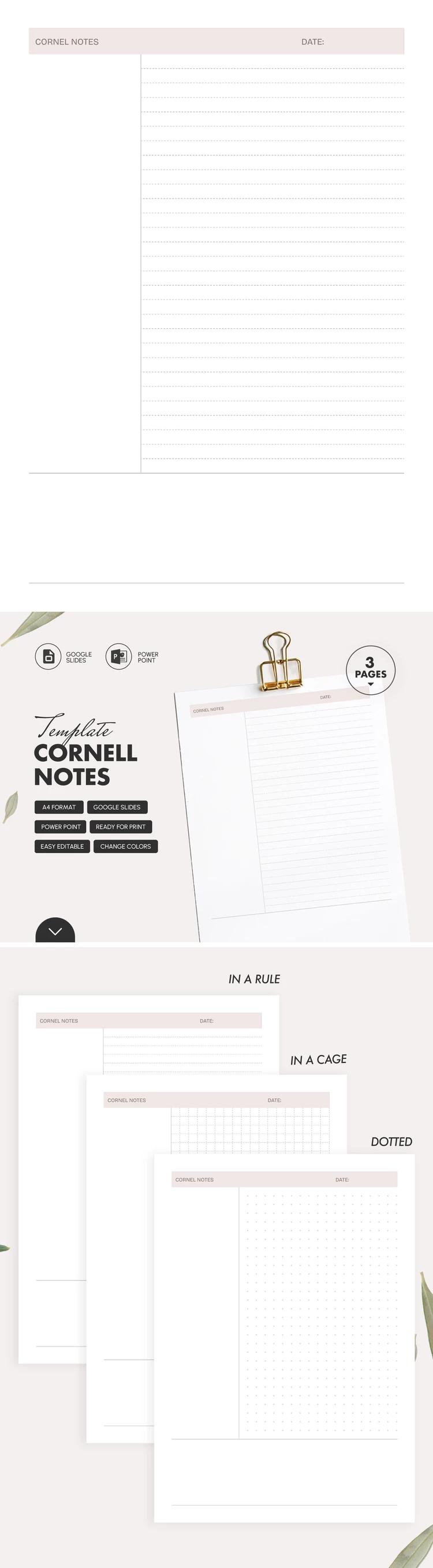 Simple Cornell Note - free Google Docs Template - 10069574