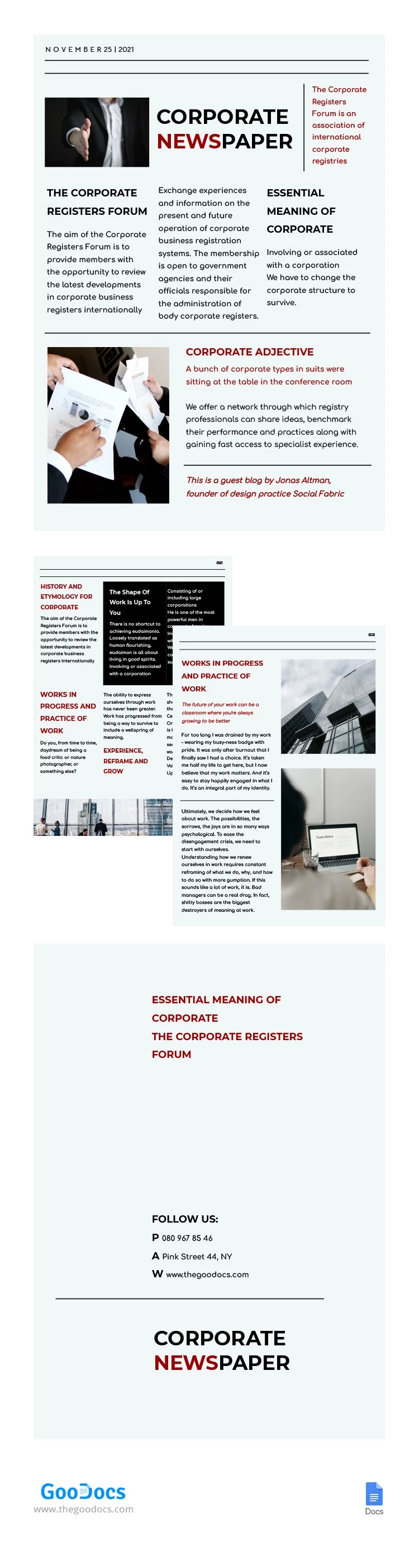 Jornal Corporativo - free Google Docs Template - 10062571