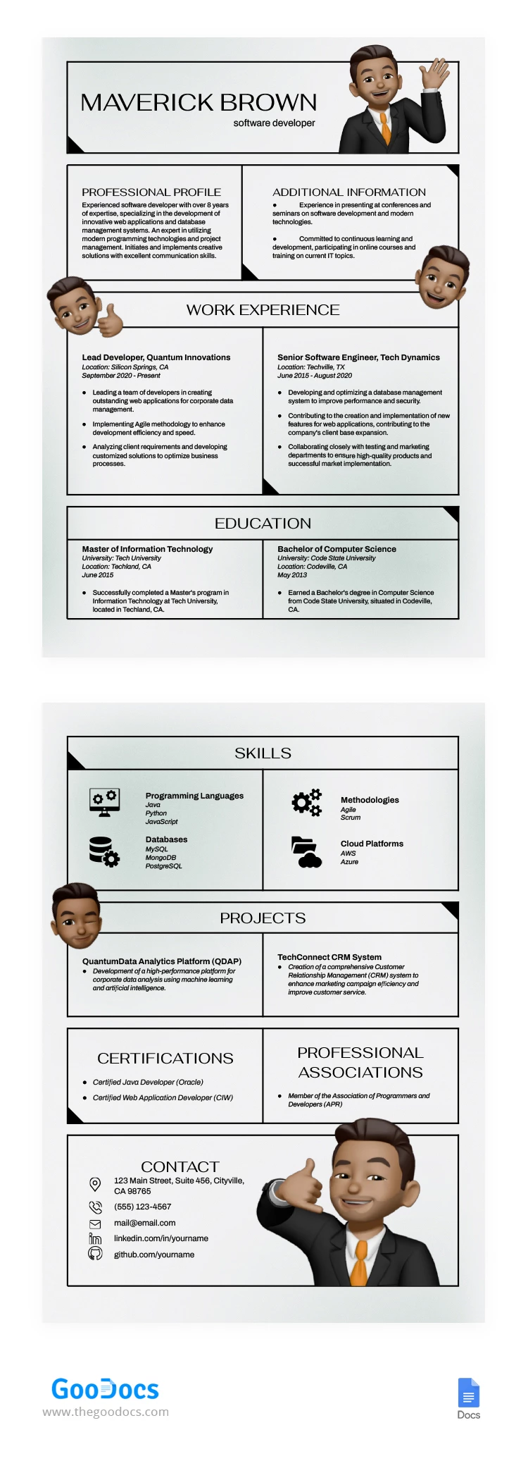 Curriculum Vitae d'entreprise - free Google Docs Template - 10067948