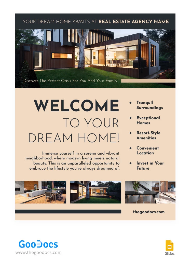 Cozy Modern Real Estate Flyer - free Google Docs Template - 10066209