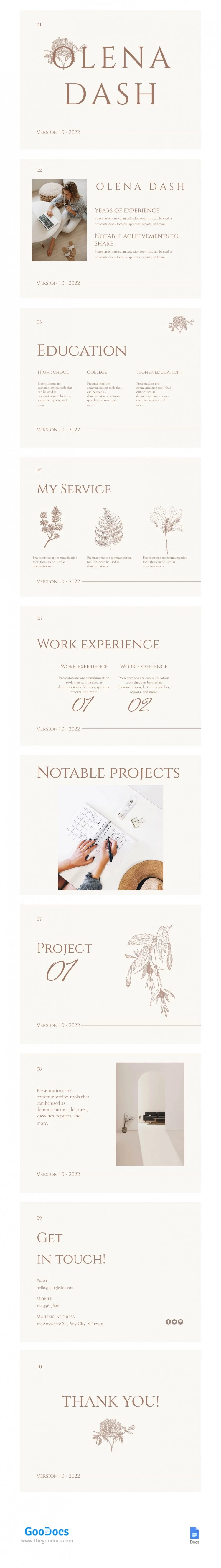 Portfolio creativo. - free Google Docs Template - 10062864