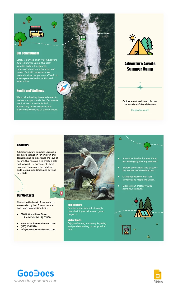 Brochure Trifolio du Camp - free Google Docs Template - 10068734