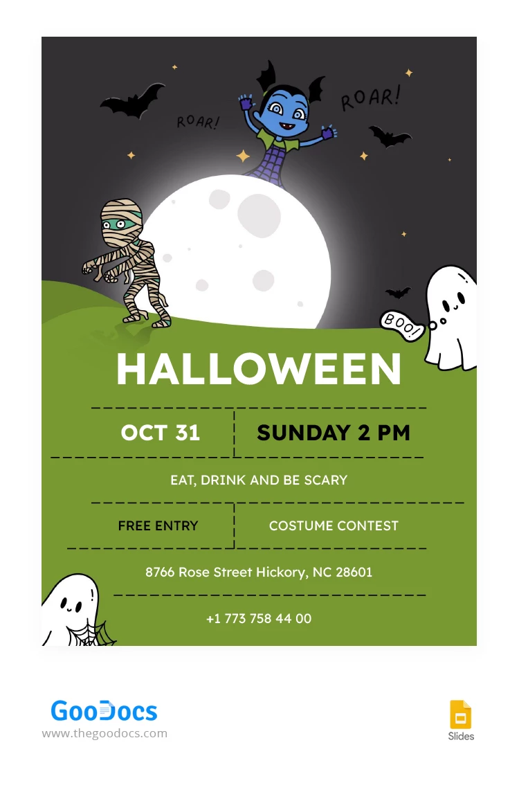 Invitación de Halloween creativa para niños - free Google Docs Template - 10068375