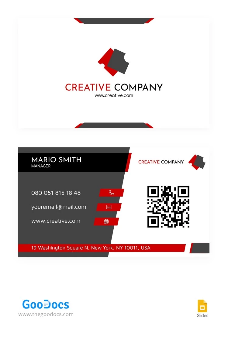 Creative Company Business Card - free Google Docs Template - 10062446