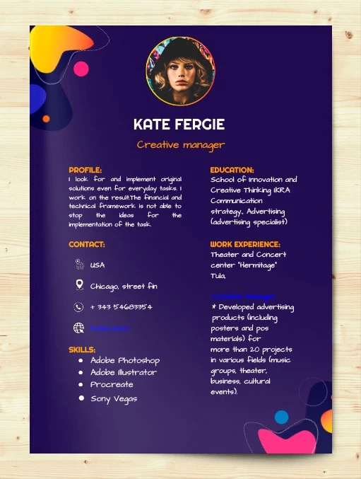 Creative CV - free Google Docs Template - 10061731