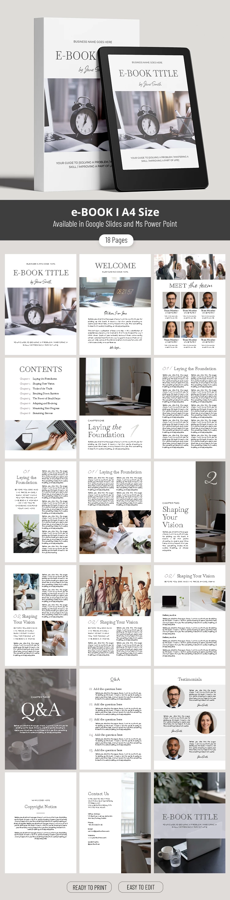 Modello di Ebook Creativo e Editabile per Autori e Coach 18 pagine - free Google Docs Template - 10071611