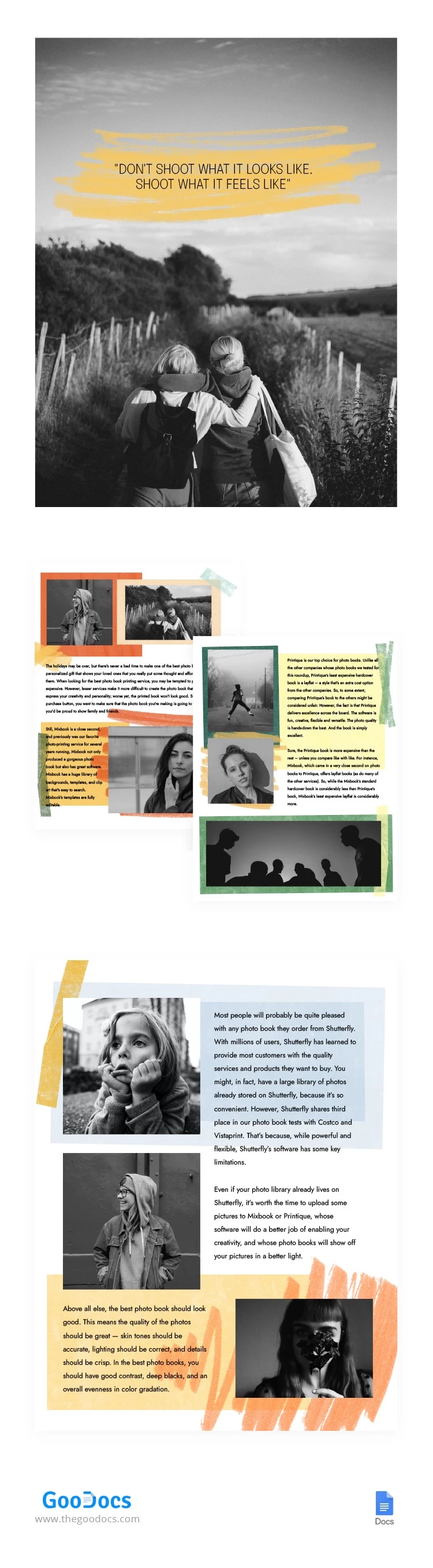 Álbum de fotos creativo - free Google Docs Template - 10063161