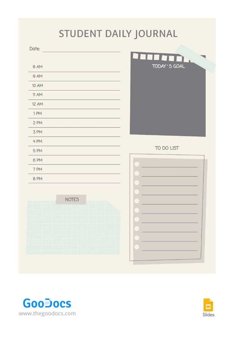 Creative Student Daily Journal - free Google Docs Template - 10062753