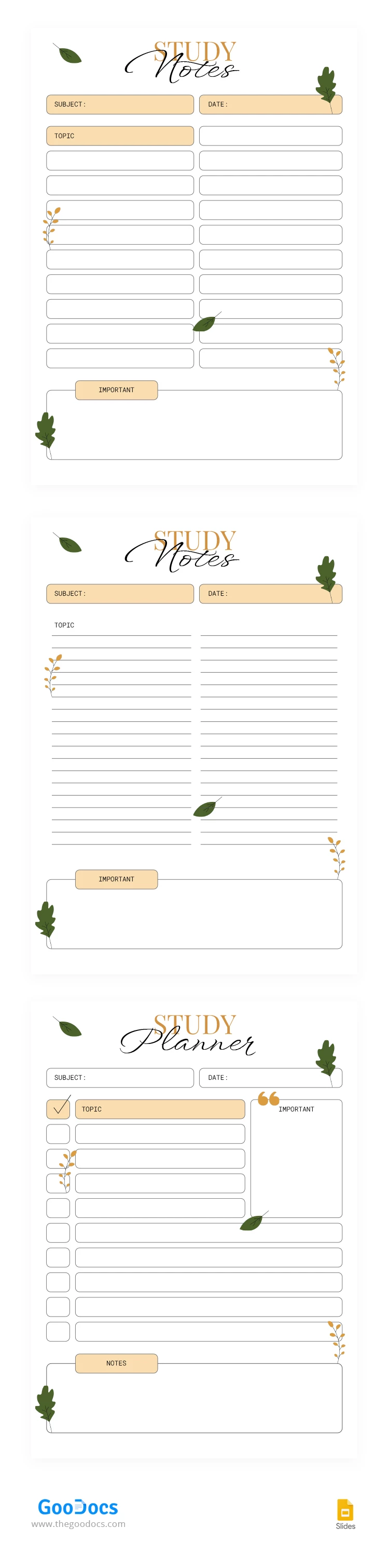 Creative Study Notes - free Google Docs Template - 10068729