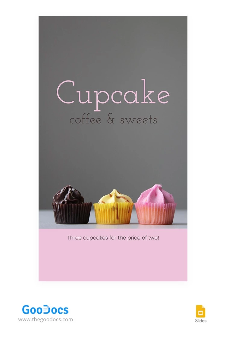Histoire Instagram de la boutique de cupcakes - free Google Docs Template - 10062664