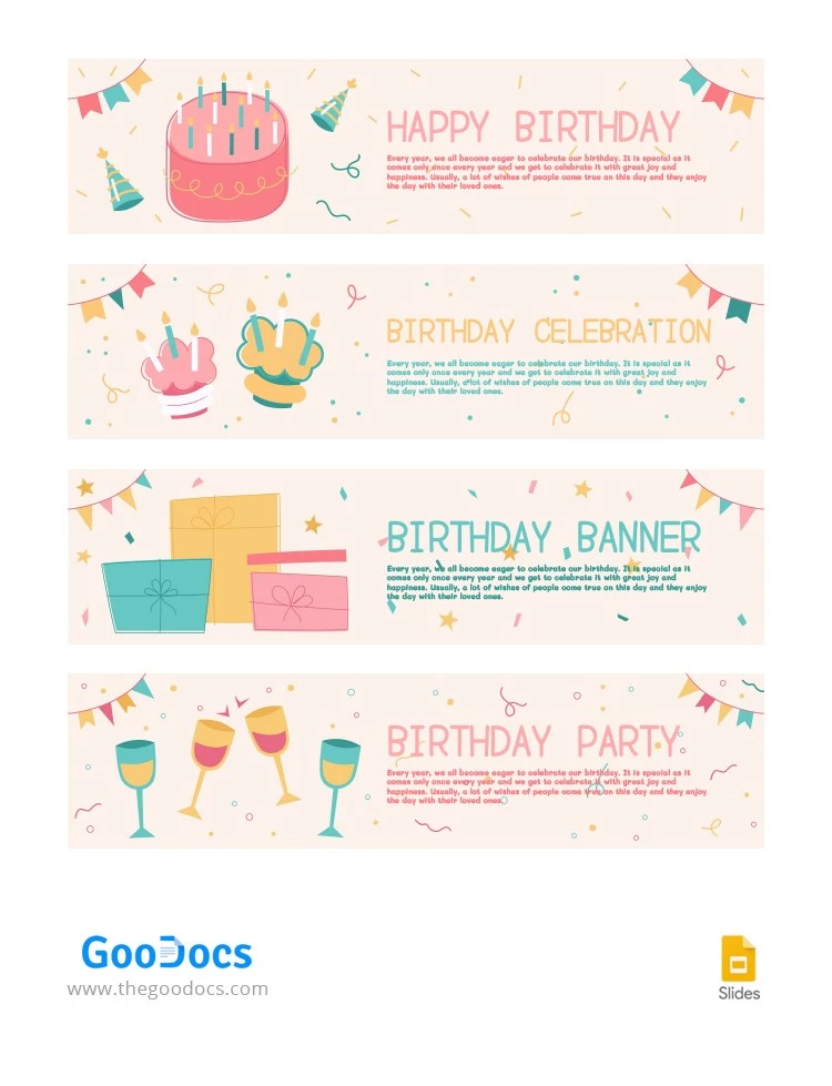 Mignons en-têtes d'anniversaire. - free Google Docs Template - 10064418