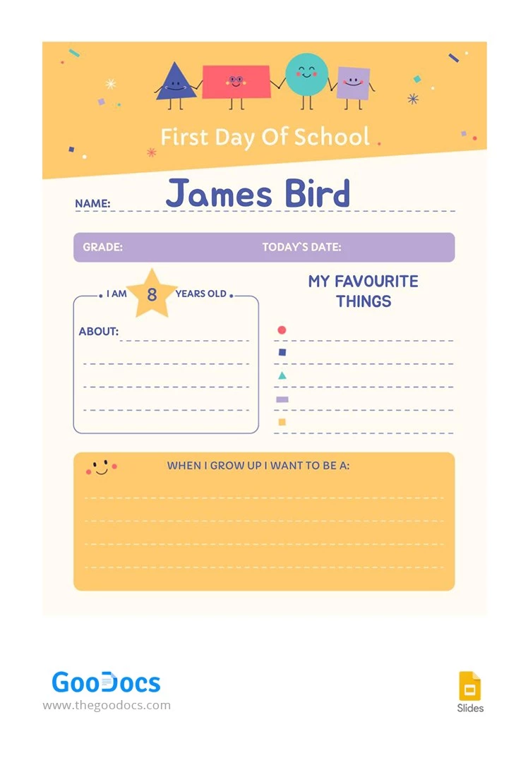 Cute Bright Classroom Announcements - free Google Docs Template - 10063815