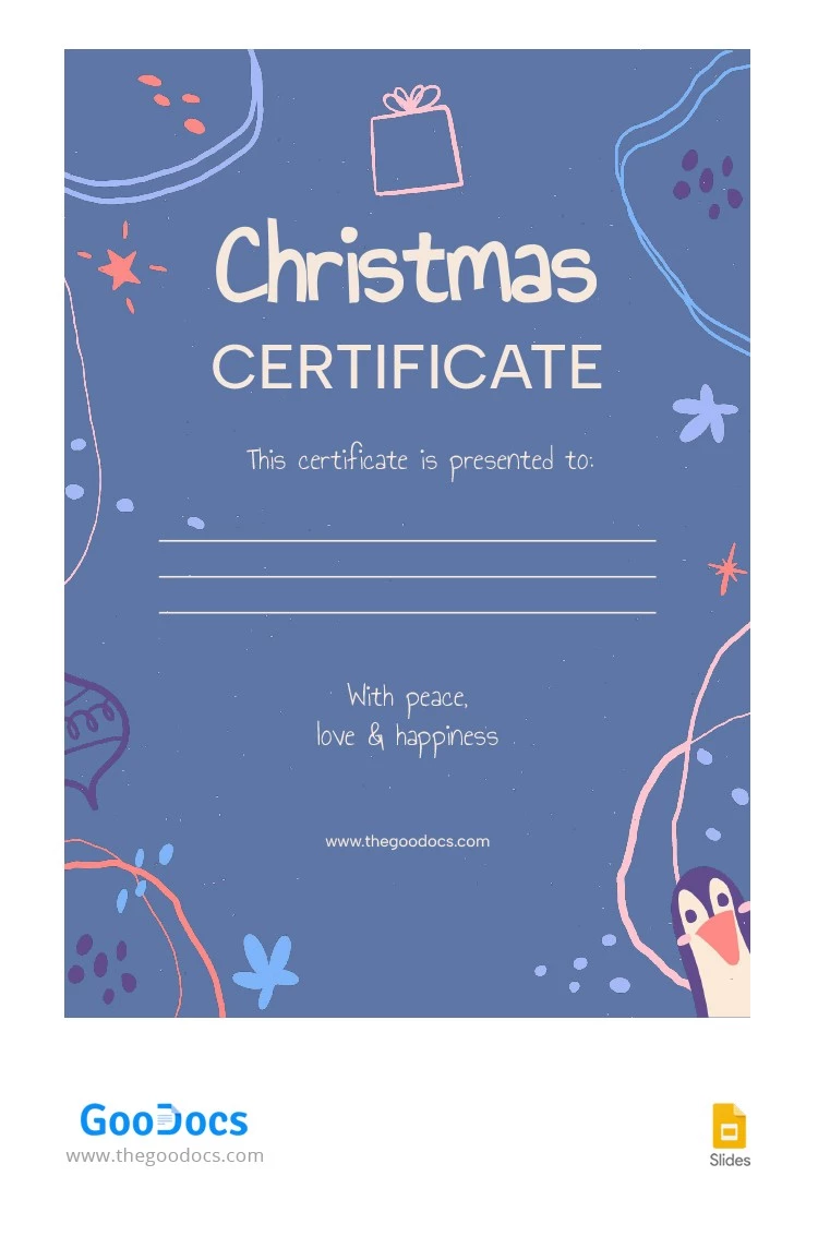 Certificado de Natal fofo - free Google Docs Template - 10064864