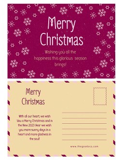 Free Cute Christmas Postcard Template in Google Slides and Microsoft ...