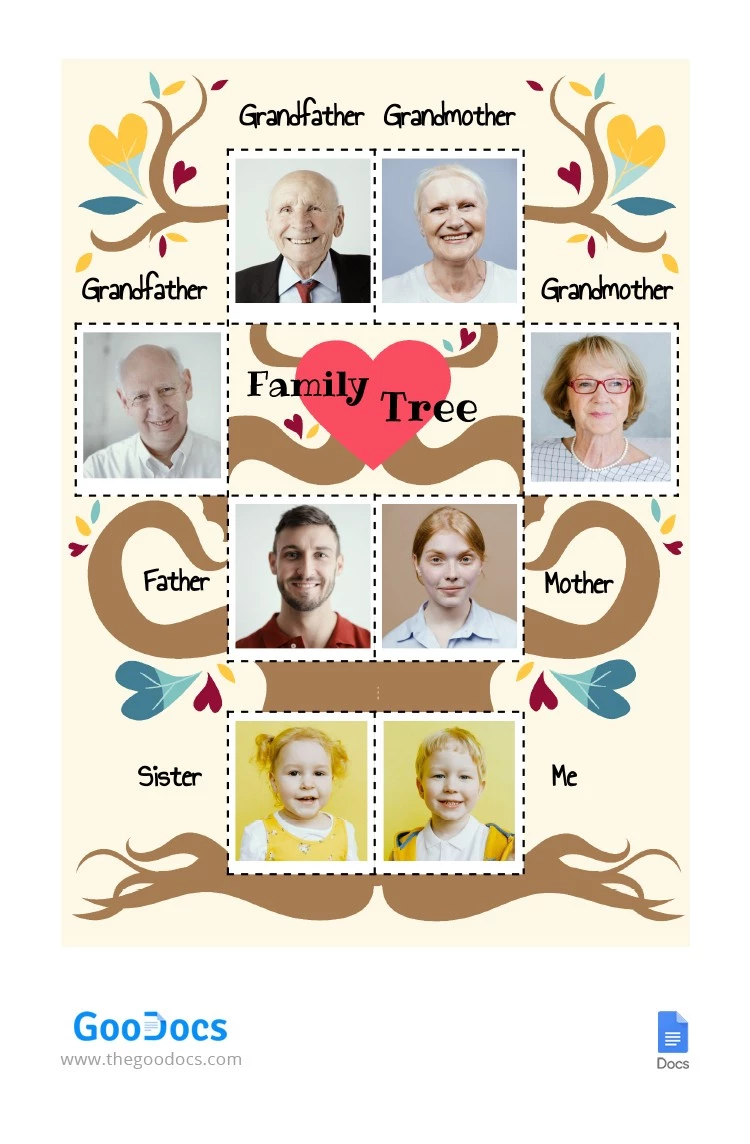 Cute Family Tree - free Google Docs Template - 10062357