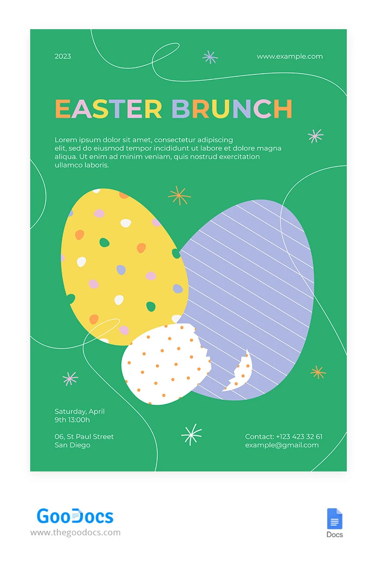 Cute Green Easter Flyer - free Google Docs Template - 10065487