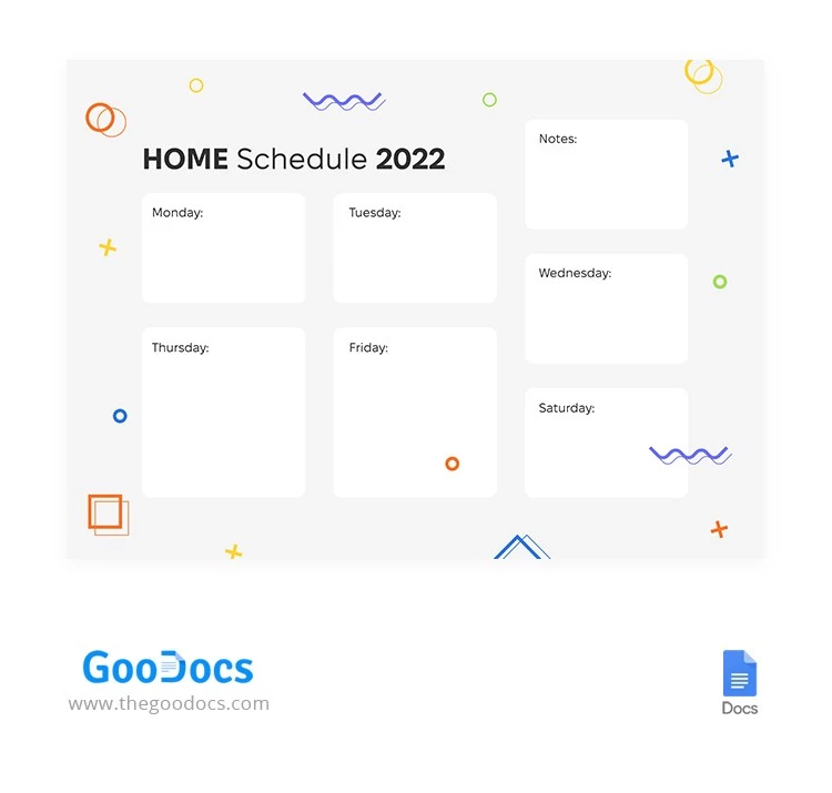 Cute Homeschool Schedule - free Google Docs Template - 10065161