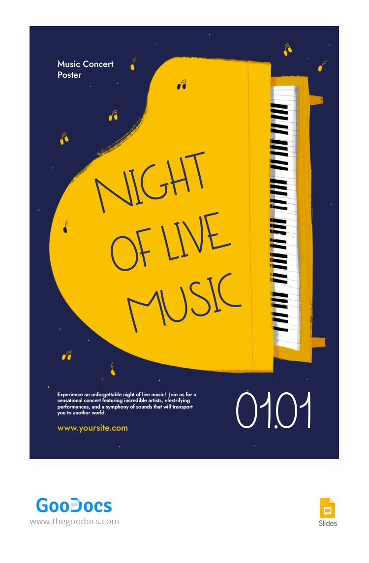 Niedliches illustriertes Konzertplakat - free Google Docs Template - 10067213