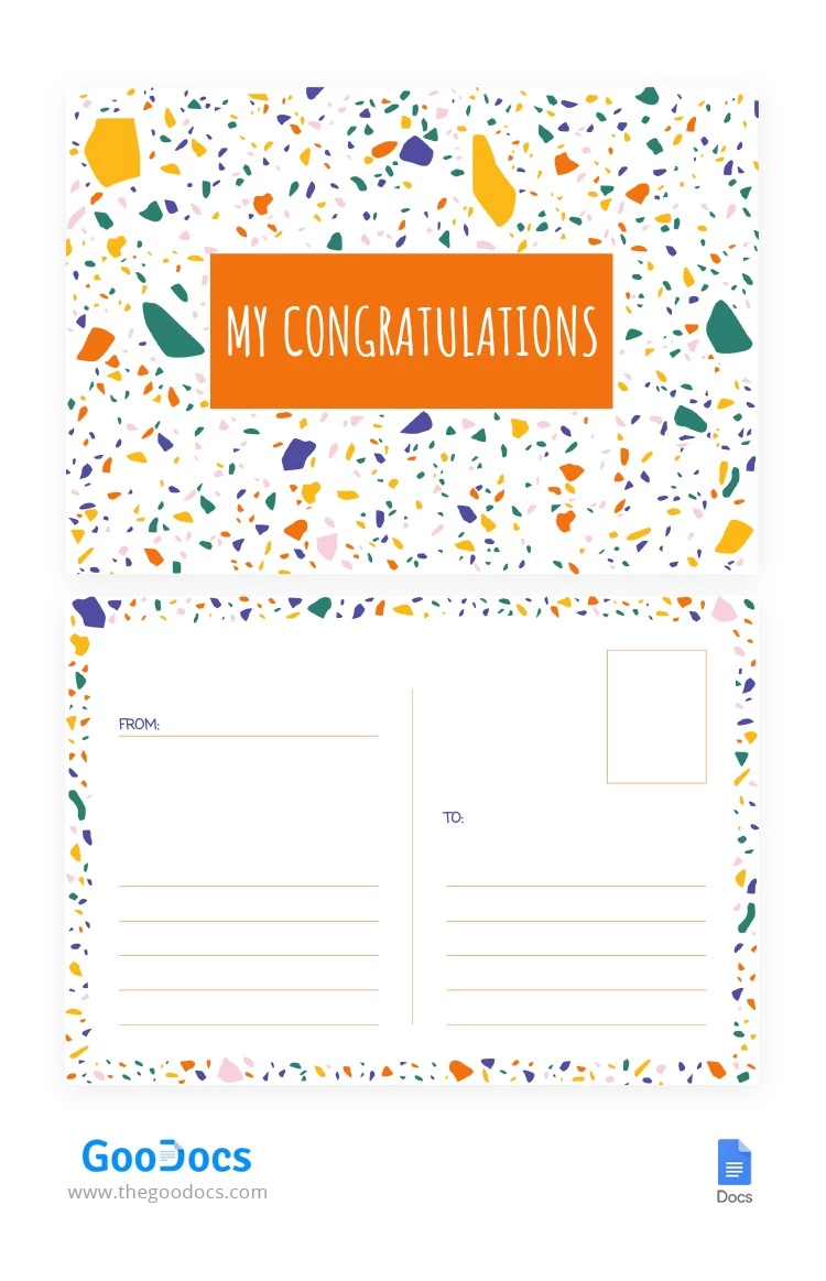 Cute Pattern PostCard - free Google Docs Template - 10063154