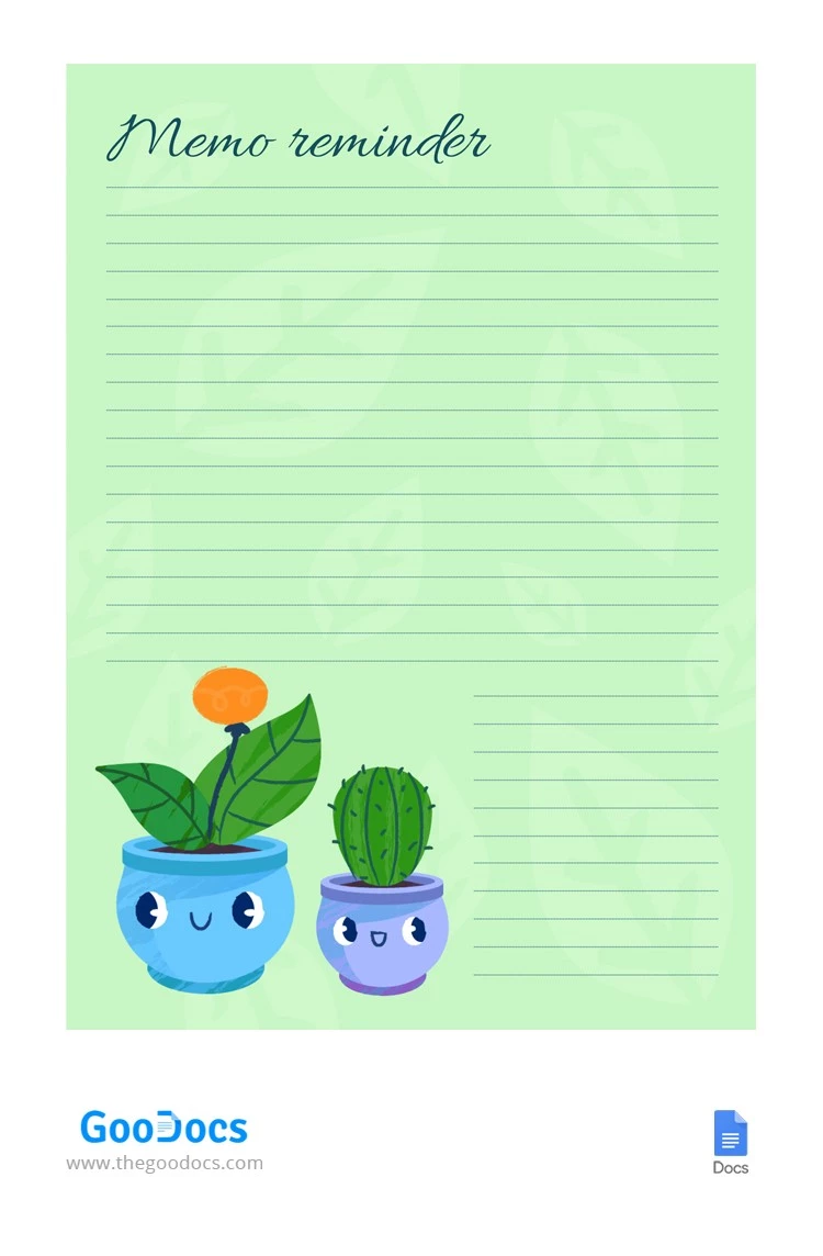 Notas de plantas bonitas - free Google Docs Template - 10062441