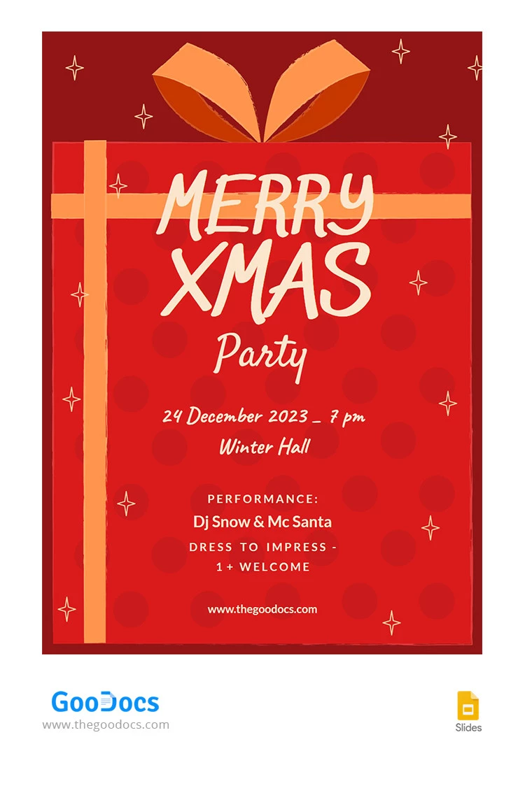 Cute Red Christmas Flyer - free Google Docs Template - 10066346