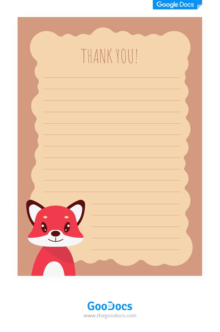 Cute Thanks Note - free Google Docs Template - 10062051