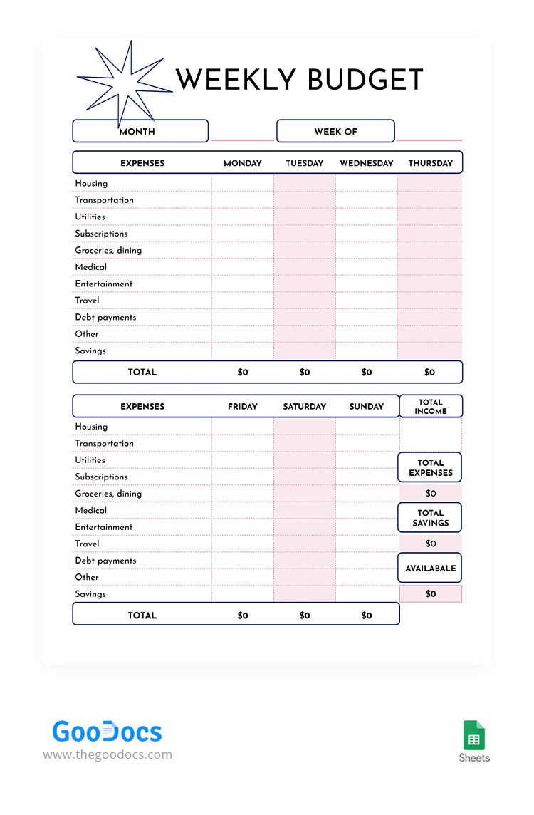 Printable Budget Sheets Vrogue co