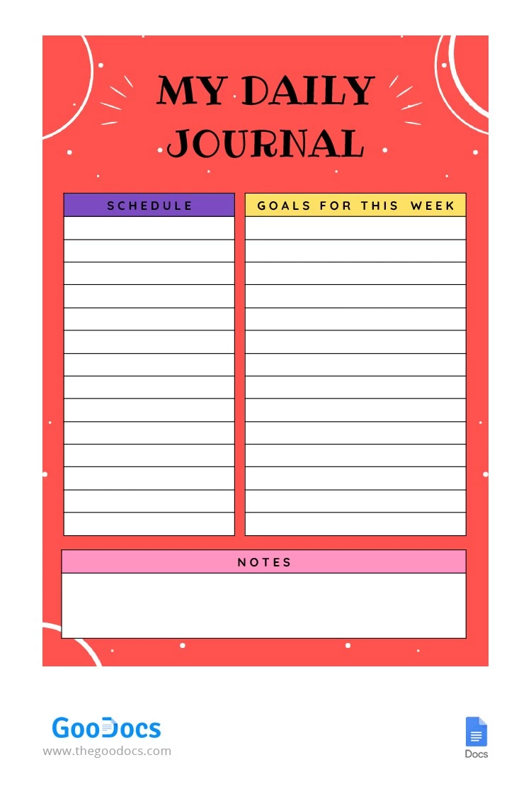 Daily Journal - free Google Docs Template - 10062517