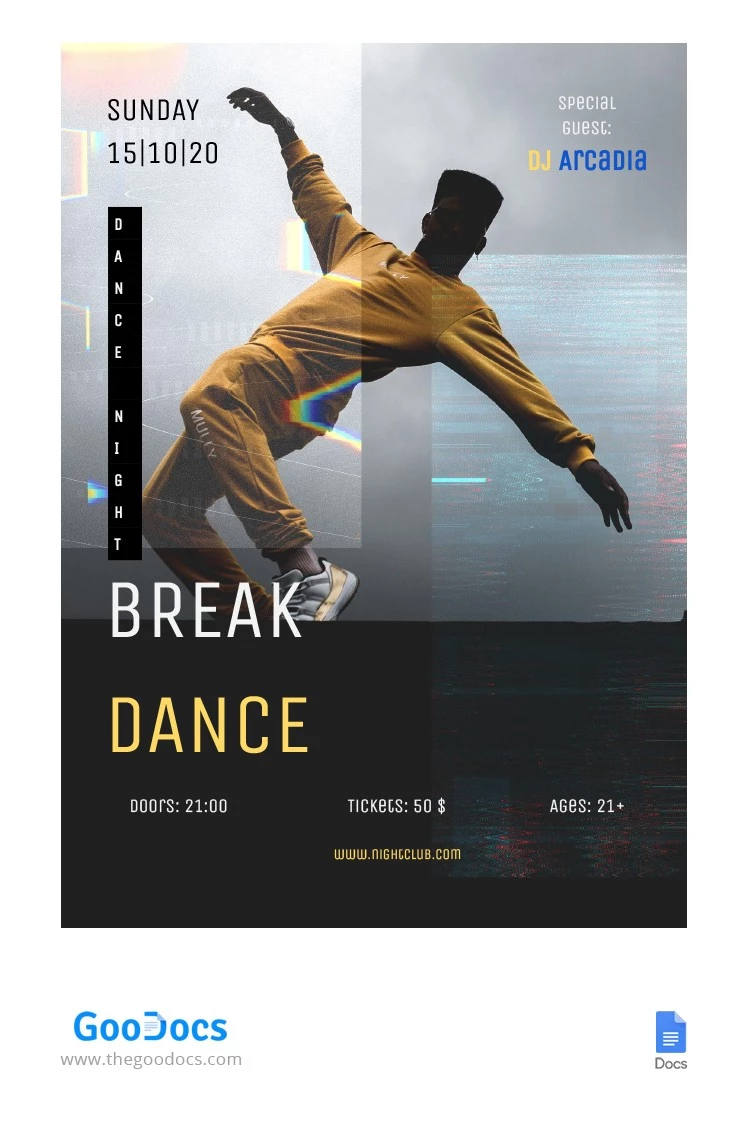 Dépliant de danse - free Google Docs Template - 10065124