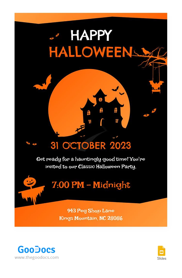 Poster di Halloween scuri e arancioni - free Google Docs Template - 10066962