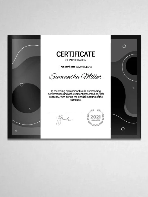 Certificado de Prêmio Sombrio - free Google Docs Template - 10061781