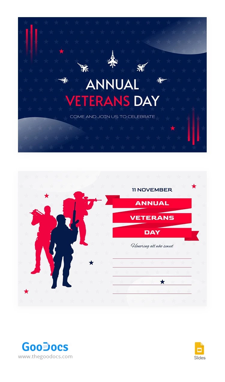Blauer Veterans Day Broschüre - free Google Docs Template - 10066000