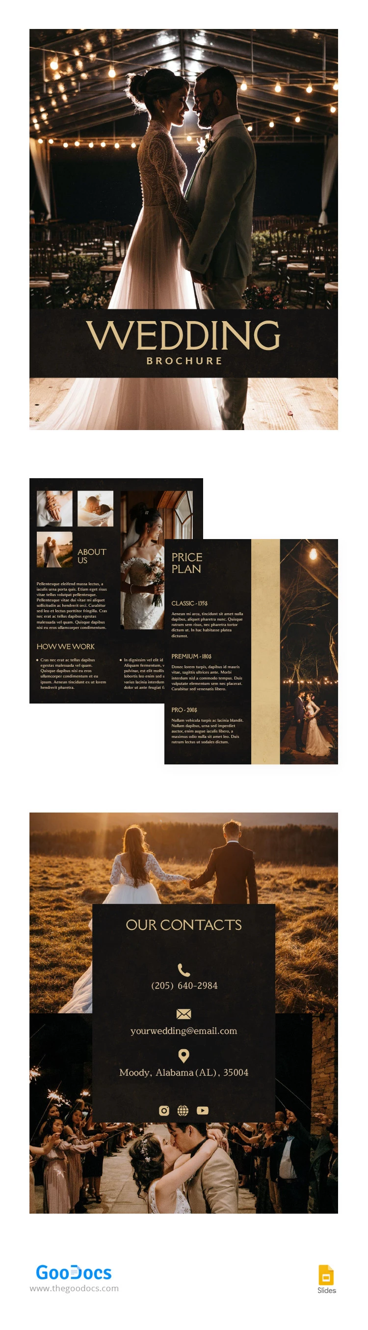 Dark Brown Wedding Brochure - free Google Docs Template - 10065450