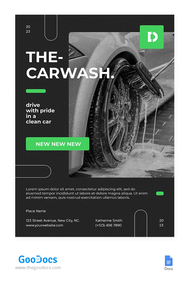 Affiche de lavage de voiture sombre - free Google Docs Template - 10065628