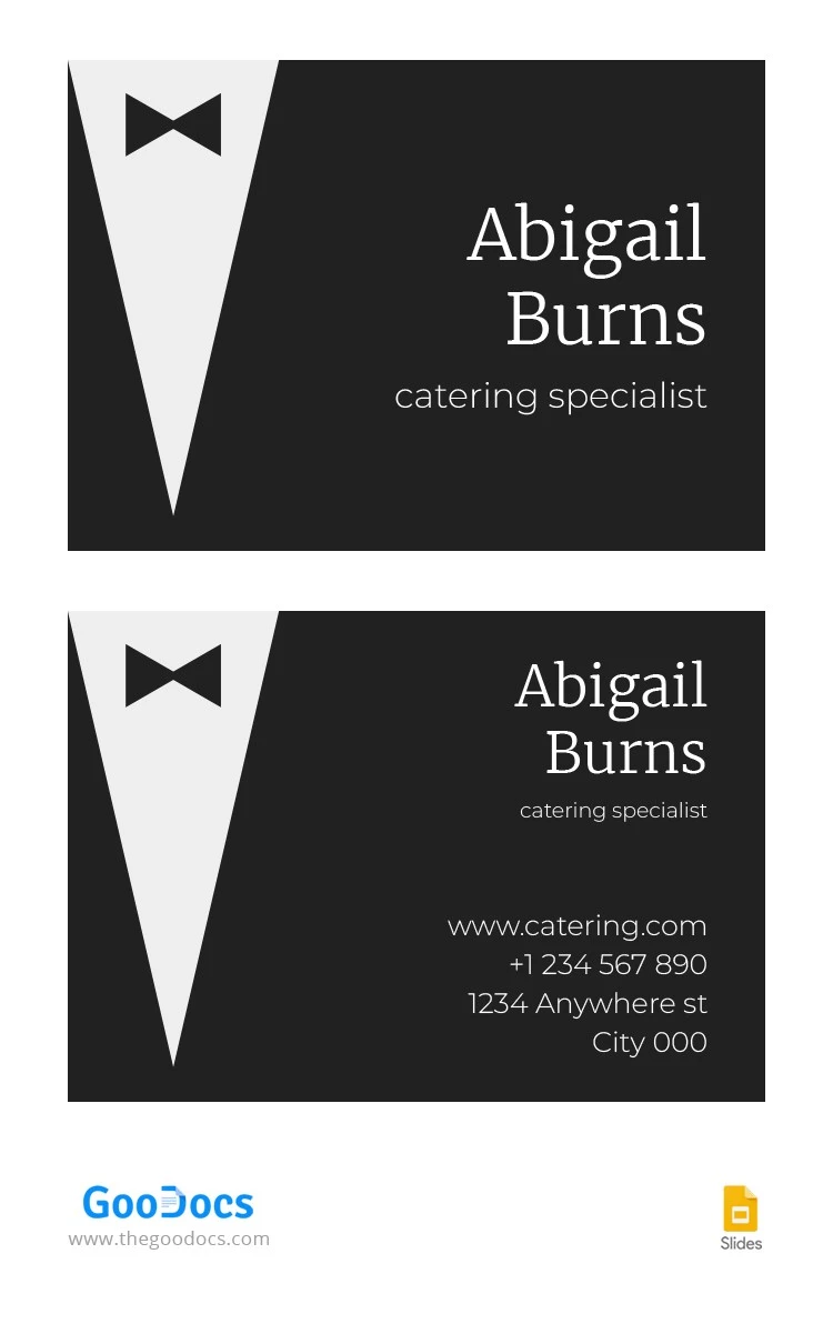 Dark Catering Business Card - free Google Docs Template - 10064656