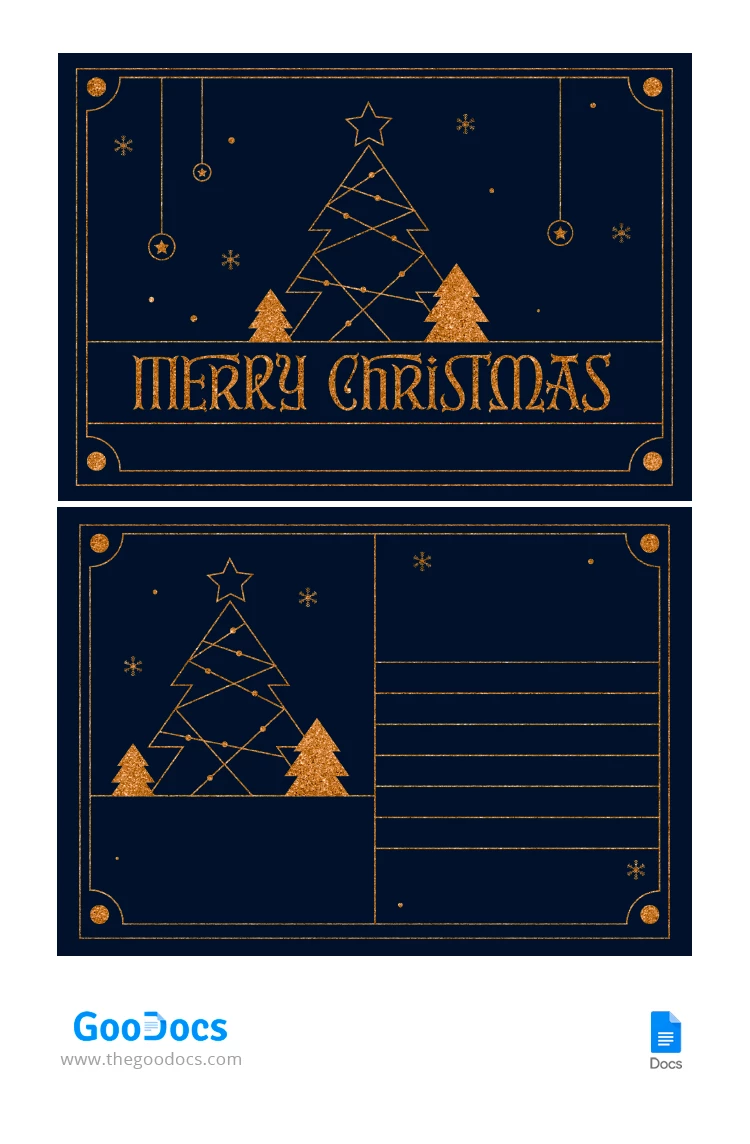Dark Christmas Postcard - free Google Docs Template - 10067355