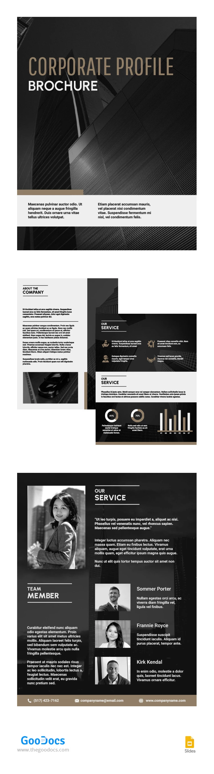 Dark Corporate Profile Brochure - free Google Docs Template - 10065600