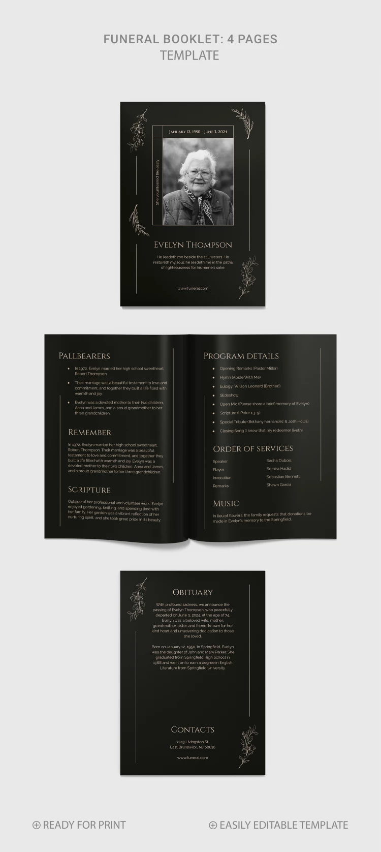 Folleto de Dark Funeral - free Google Docs Template - 10068867