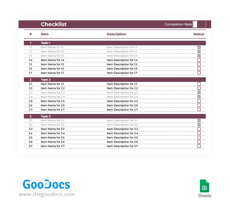 Dunkelgraue Checklisten-Vorlage - free Google Docs Template - 10063362