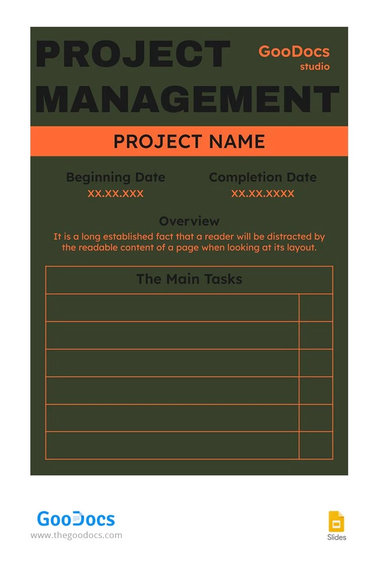 Dark Green Project Management - free Google Docs Template - 10064254