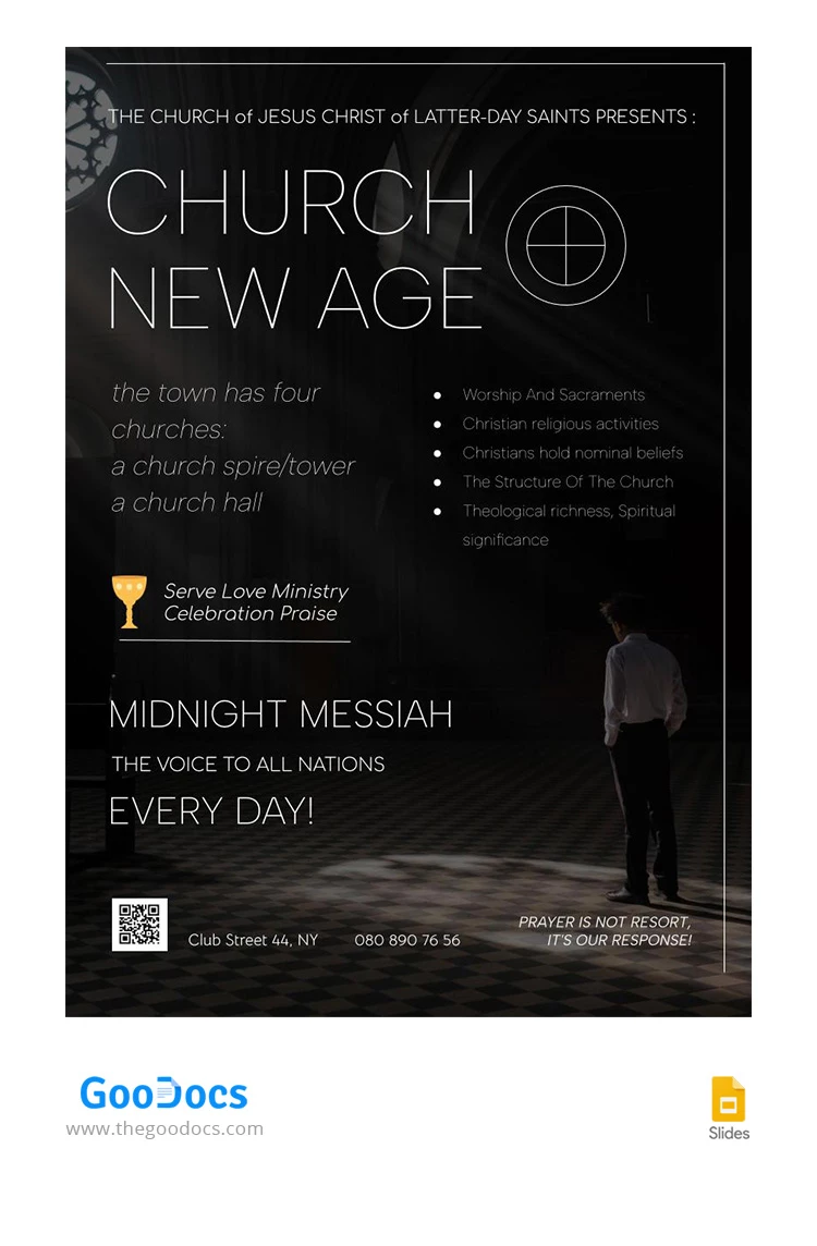 Dark Meaningful Worship Service Church Flyer - free Google Docs Template - 10067247