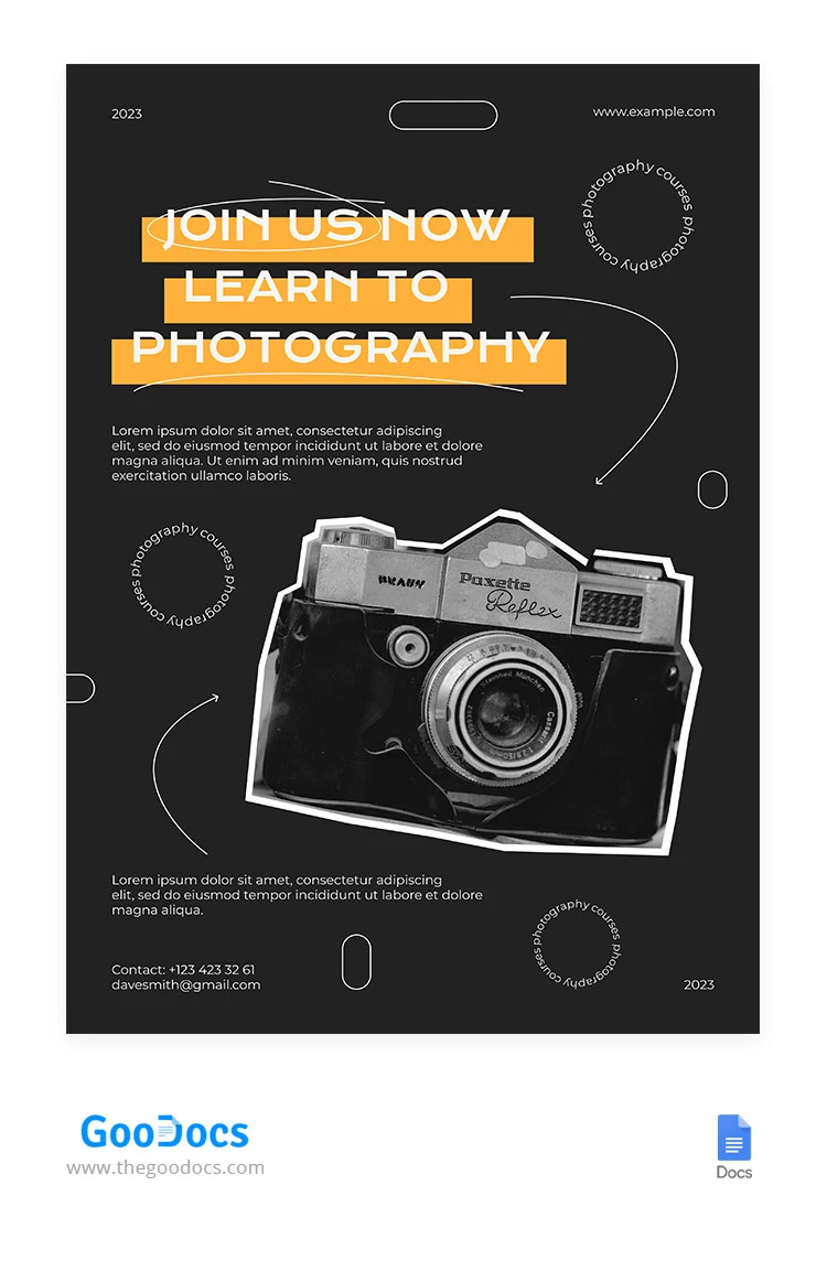 Dark Photography Flyer - free Google Docs Template - 10065316