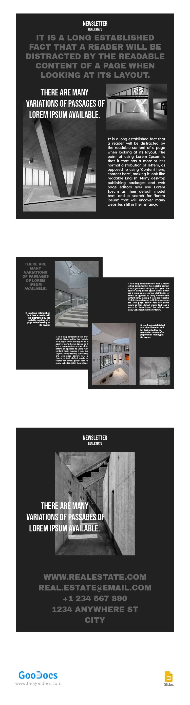 Bulletin immobilier sombre. - free Google Docs Template - 10064275