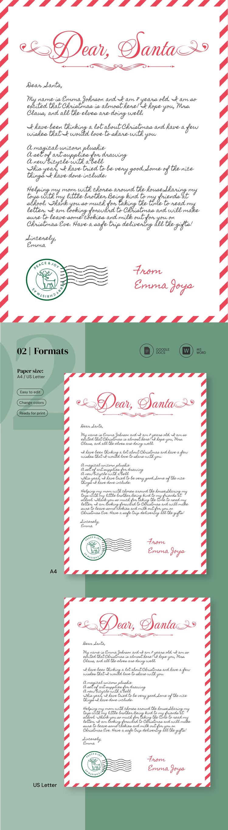 Sehr geehrter Weihnachtsmann Brief - free Google Docs Template - 10069236