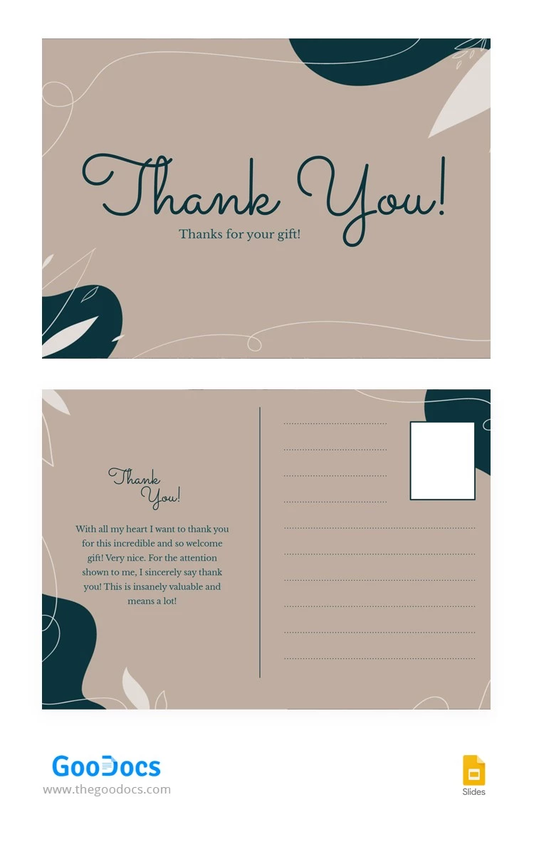 Cartolina di ringraziamento decidua - free Google Docs Template - 10062969