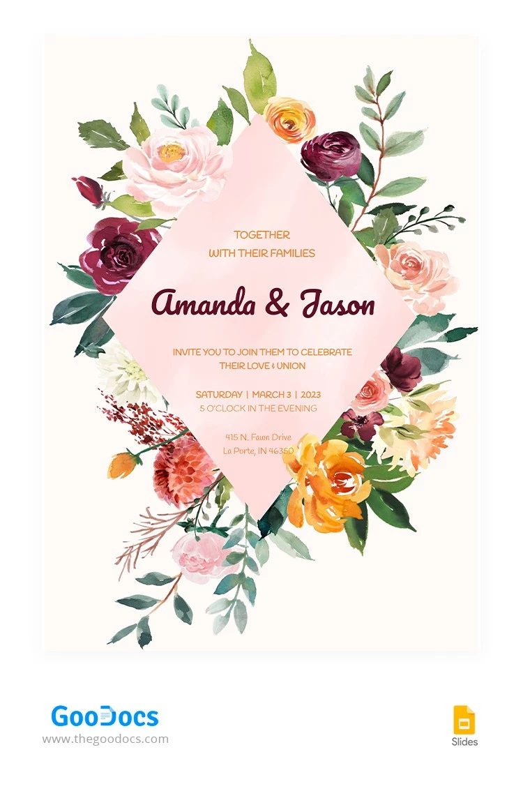 Invitación de boda delicada. - free Google Docs Template - 10065148