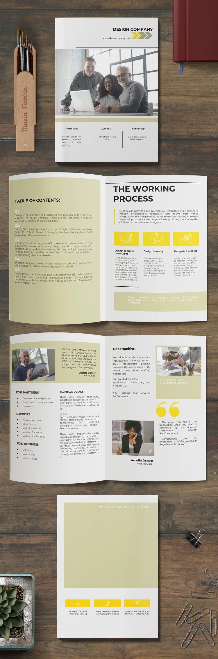 Brochure aziendale dell'azienda di design - free Google Docs Template - 10061479