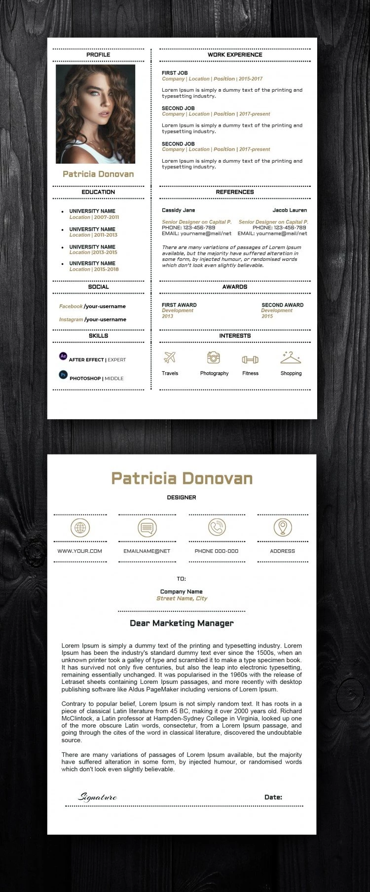 Resume di lusso elegante e di design - free Google Docs Template - 10061554