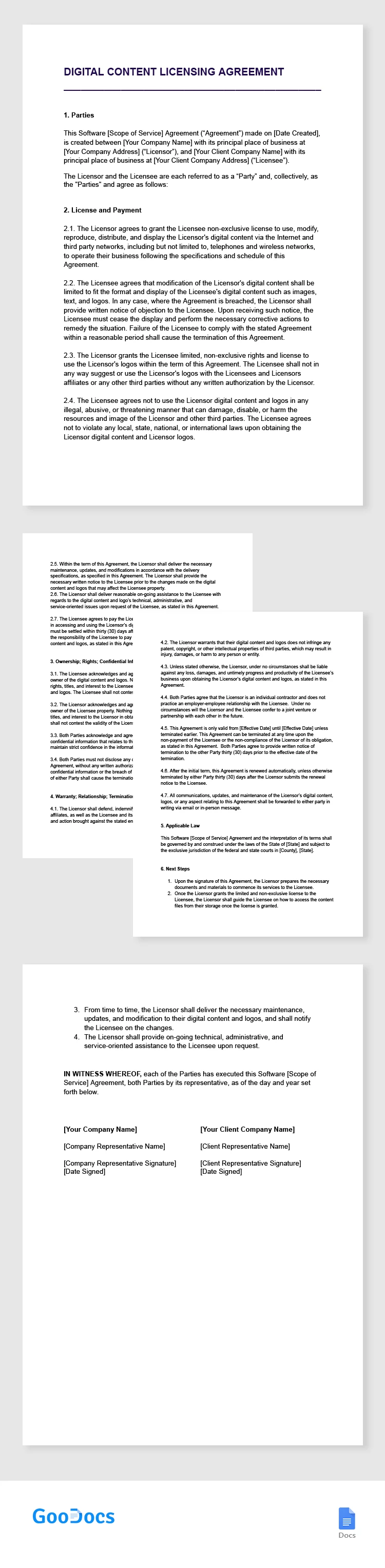 Acordo de Licença de Conteúdo Digital - free Google Docs Template - 10066312